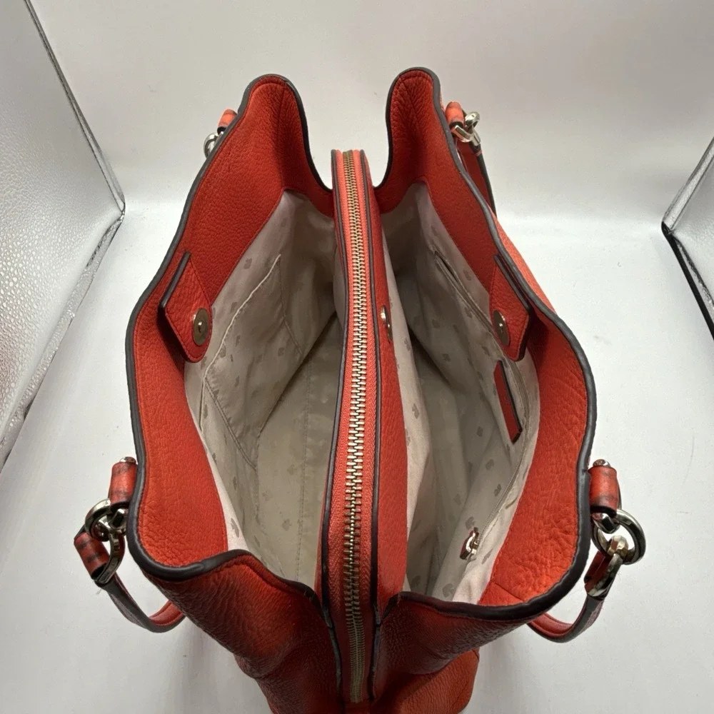Kate Spade New York Jackson Shoulder Bag‎ Tangerine Pebbled Leather Purse